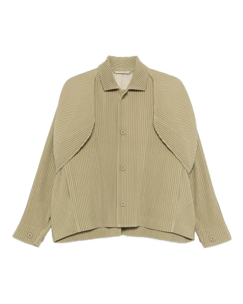 Issey Miyake pleated layered jacket - Nude Nude