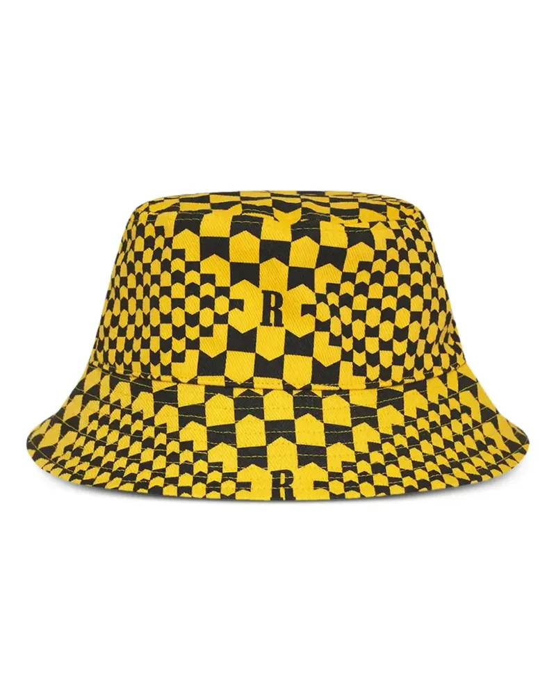 RHUDE Karierter Fischerhut mit Monogrammmuster - Gelb Gelb