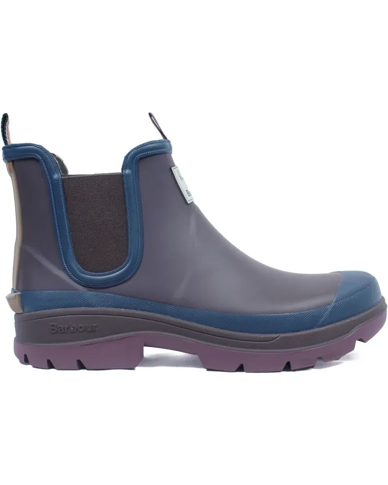 Barbour x Paul Smith logo-patch rain boots - Violett Violett