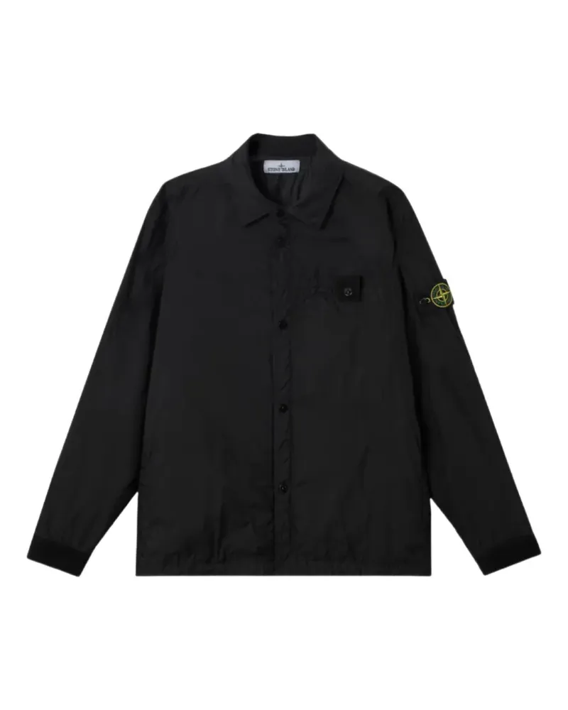 Stone Island Q100022 Crinkle Reps NY wind-resistant padded coach jacket with anti-drop - Schwarz Schwarz