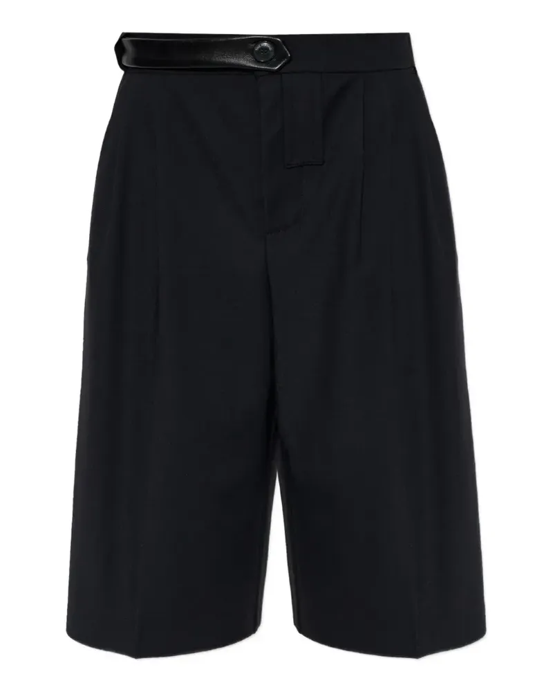 THE MANNEI pleated knee-length tailored shorts - Schwarz Schwarz