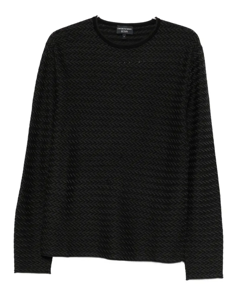 Emporio Armani patterned-knit sweater - Schwarz Schwarz