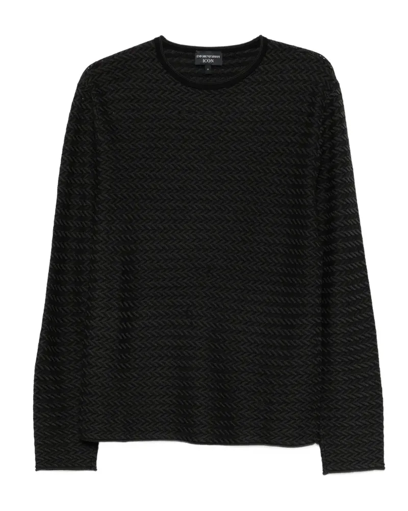 Emporio Armani patterned-knit sweater - Schwarz Schwarz