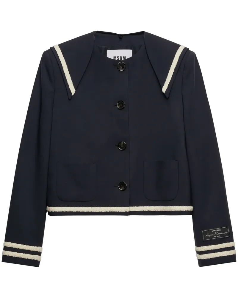 MSGM Jacke mit Kontrastpaspeln - Blau Blau