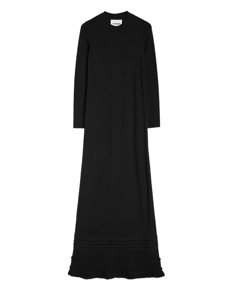 Jil Sander Maxikleid mit Rüschen - Schwarz Schwarz