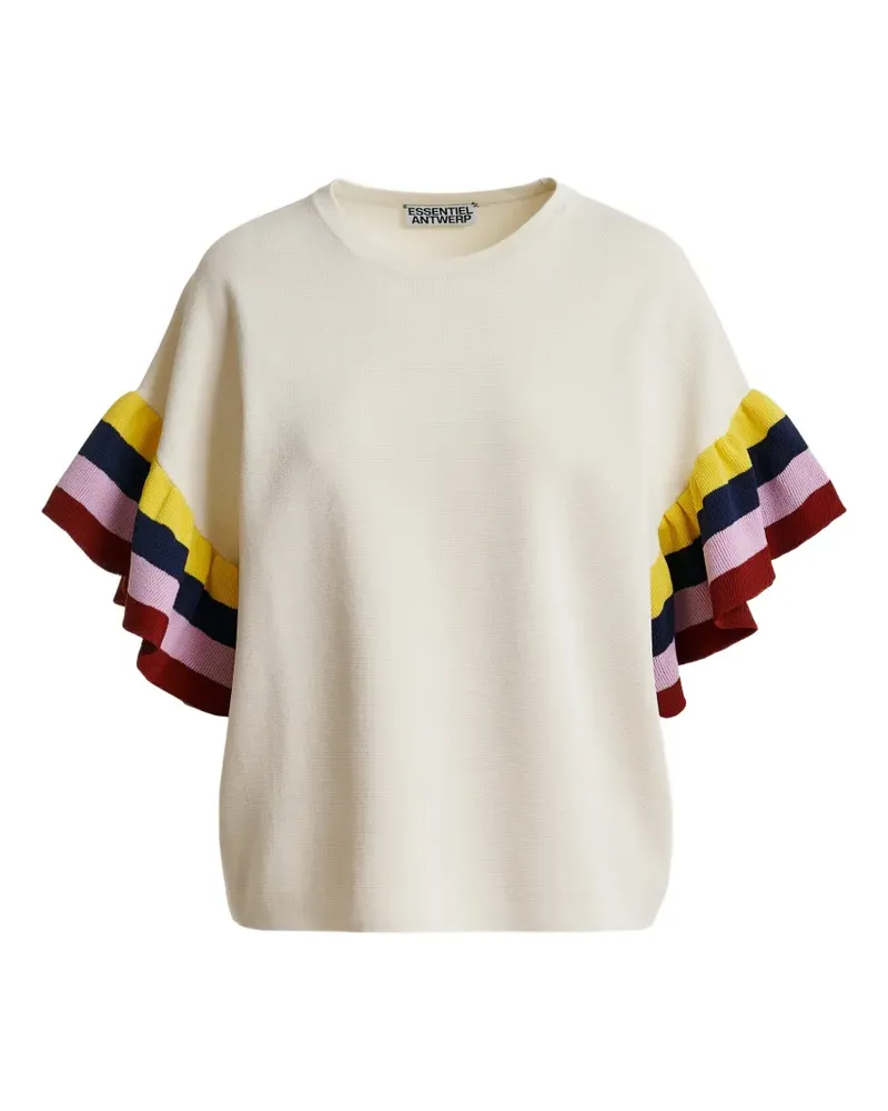 Essentiel Januari striped-sleeve sweater - Nude Nude