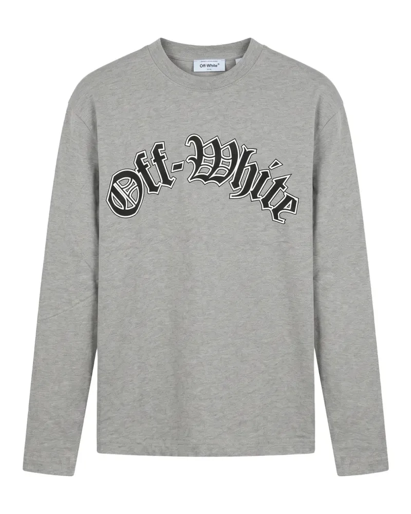 OFF-WHITE Langarmshirt mit Logo-Print - Grau Grau