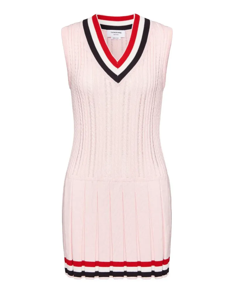 Thom Browne striped cable-knit mini dress - Rosa Rosa
