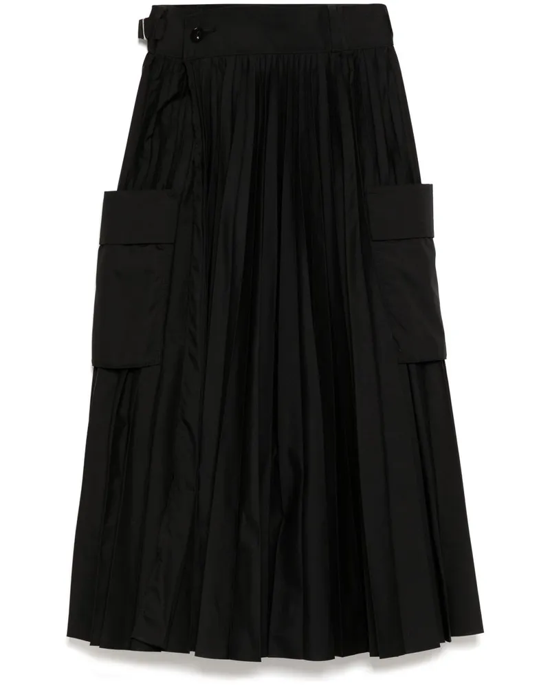 Sacai Rock mit Faltendetail - Schwarz Schwarz