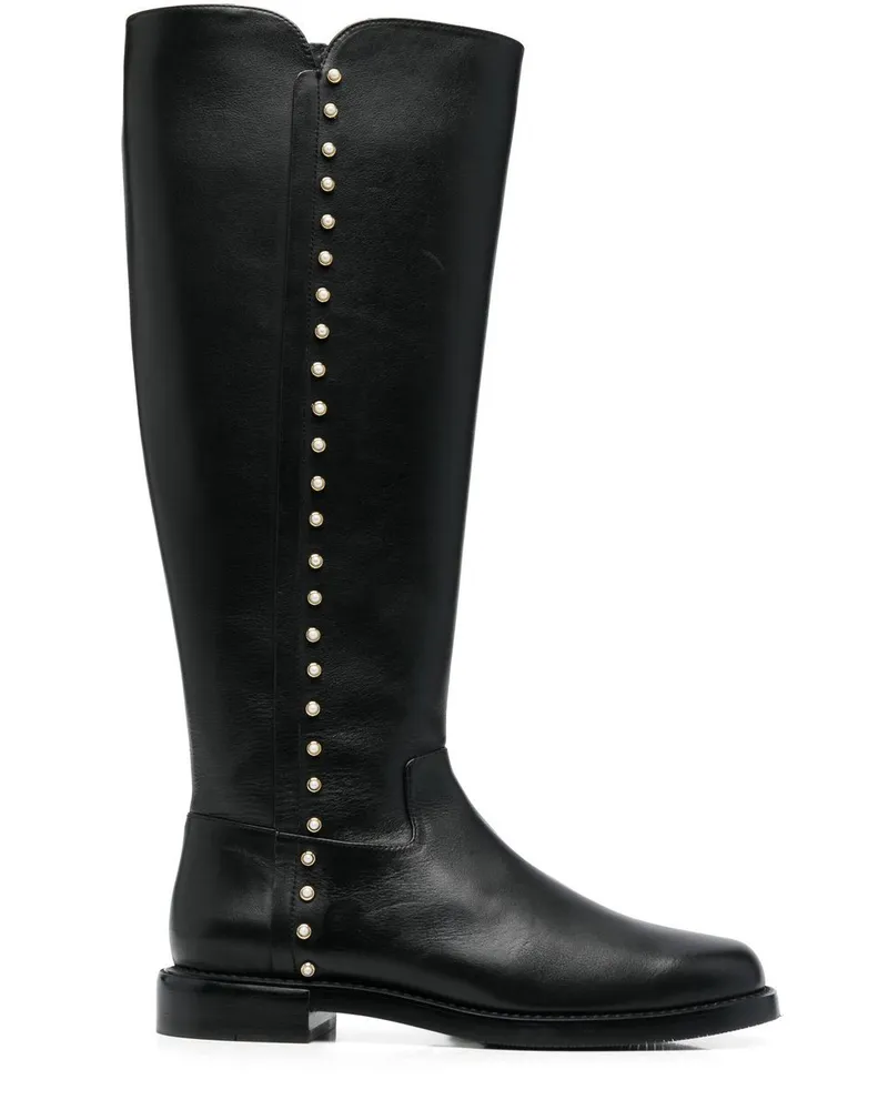 Stuart Weitzman Stiefel mit Perlen - Schwarz Schwarz