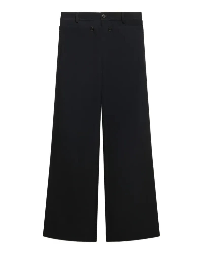 Marni black technical wool trousers with buttoned flap - Blau Blau