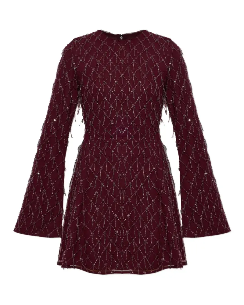 ROTATE Birger Christensen sequins mini flared dress Rot