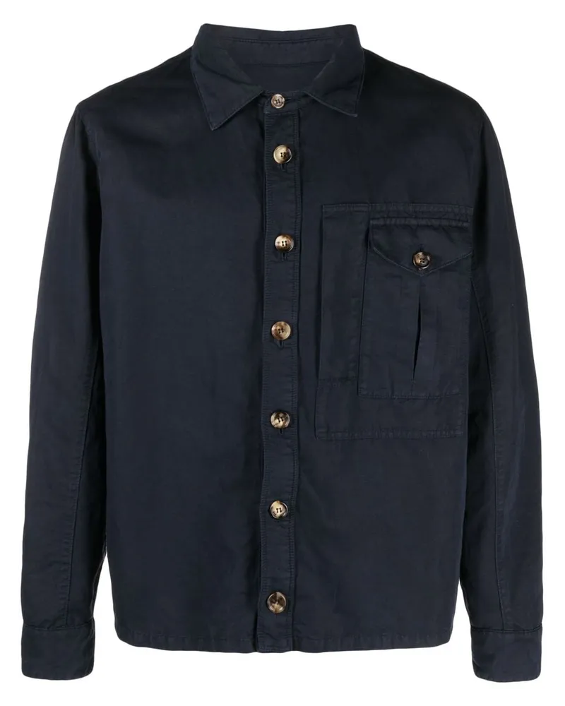 Brunello Cucinelli Langärmelige Hemdjacke - Blau Blau