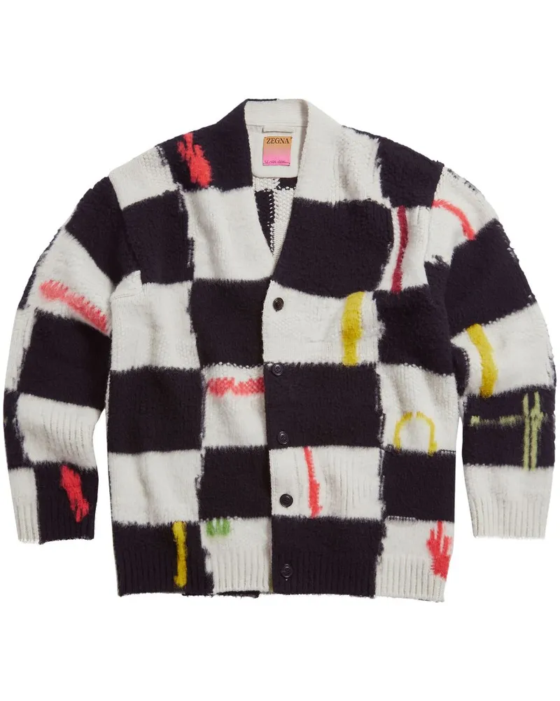 Ermenegildo Zegna x The Elder Statesman karierter Cardigan - Weiß Weiß