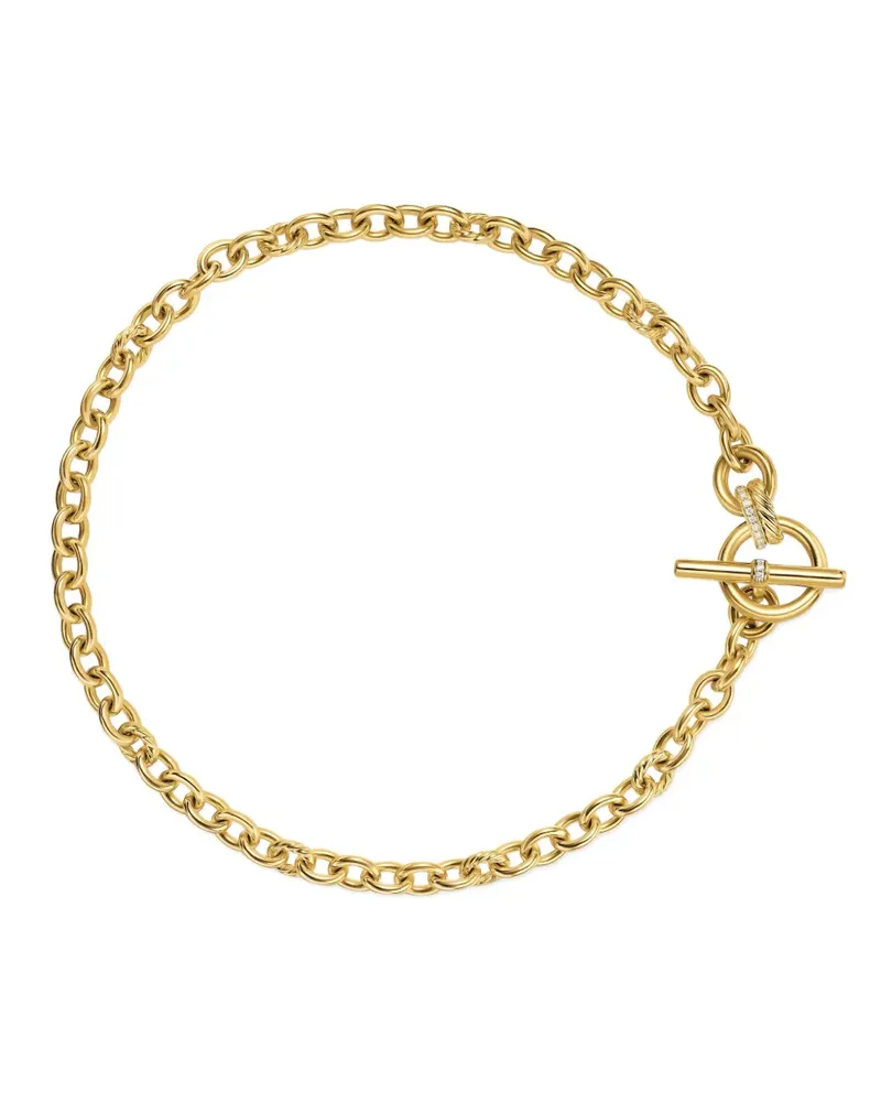 David Yurman 18kt DY Mercer ® Petite Toggle Chain Gelbgoldhalskette mit Diamant Gold