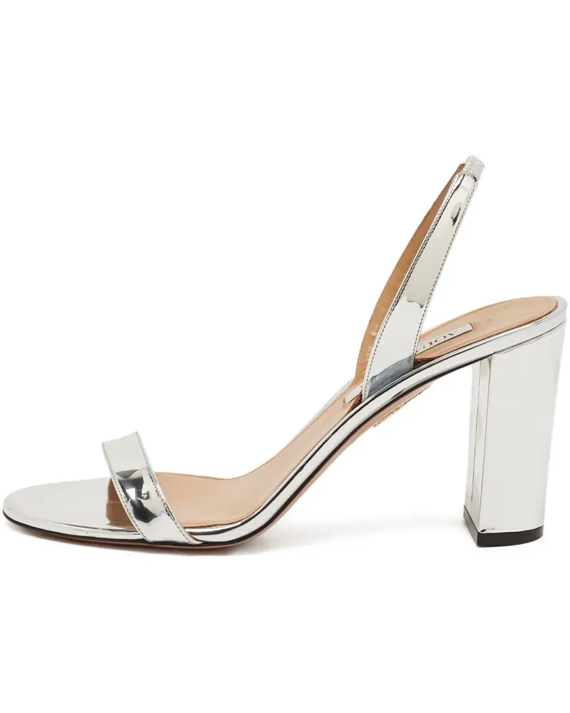 Aquazzura Sandalen aus Lackleder 90mm - Silber Silber