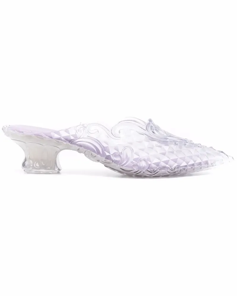 Melissa Mules mit texturiertem Absatz - Grau Grau