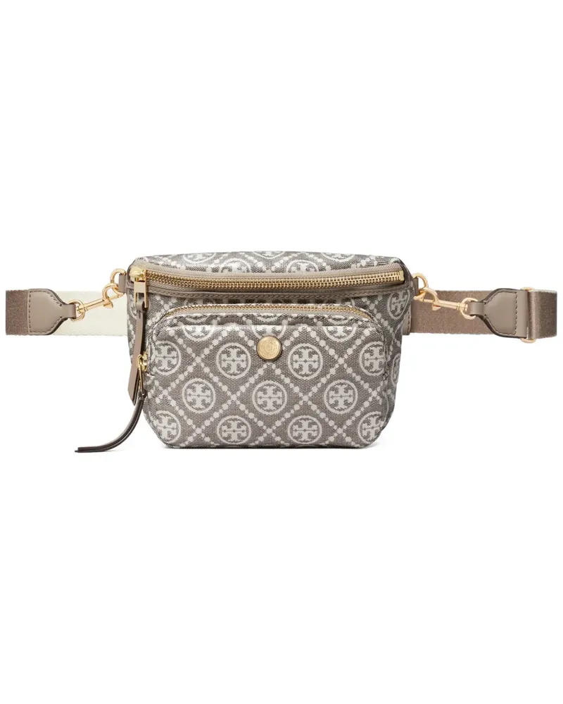 Tory Burch T Monogram beschichtete Jacquard Mini Gürteltasche - Nude Nude