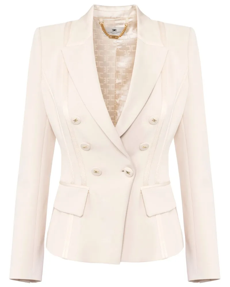 Elisabetta Franchi Blazer aus Satinkrepp - Nude Nude