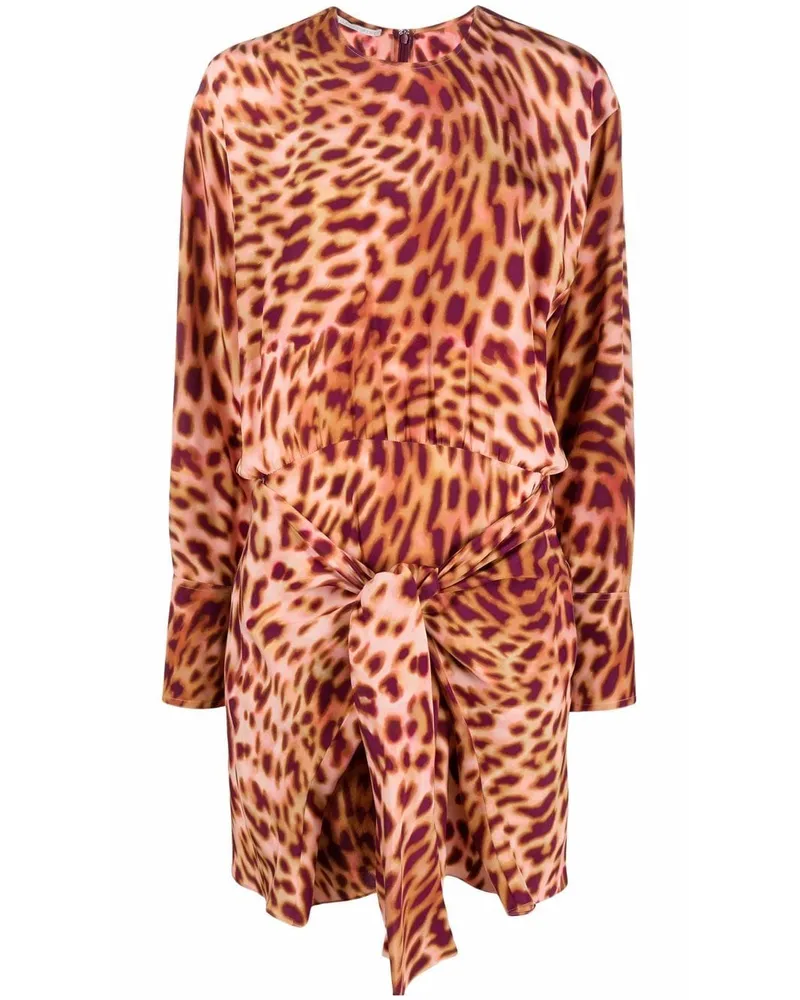 Stella McCartney Minikleid mit Geparden-Print - Rosa Rosa