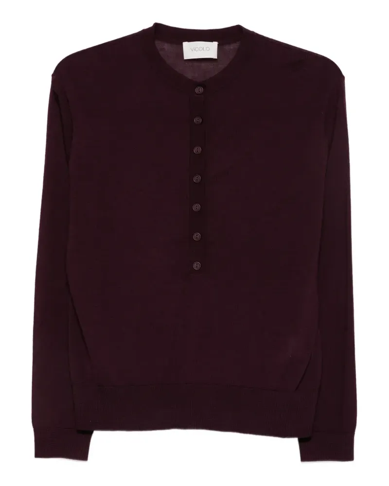 VICOLO Pullover mit Knopfleiste - Rot Rot