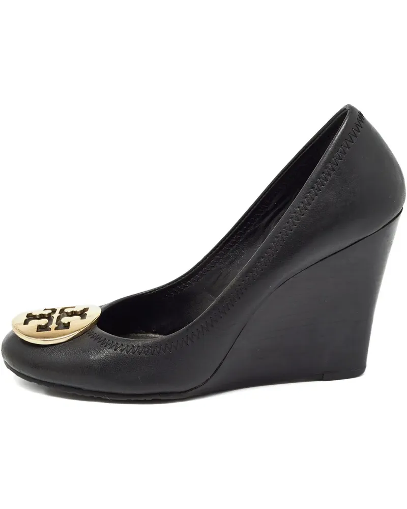 Tory Burch Wedge-Pumps aus Leder 90mm - Schwarz Schwarz