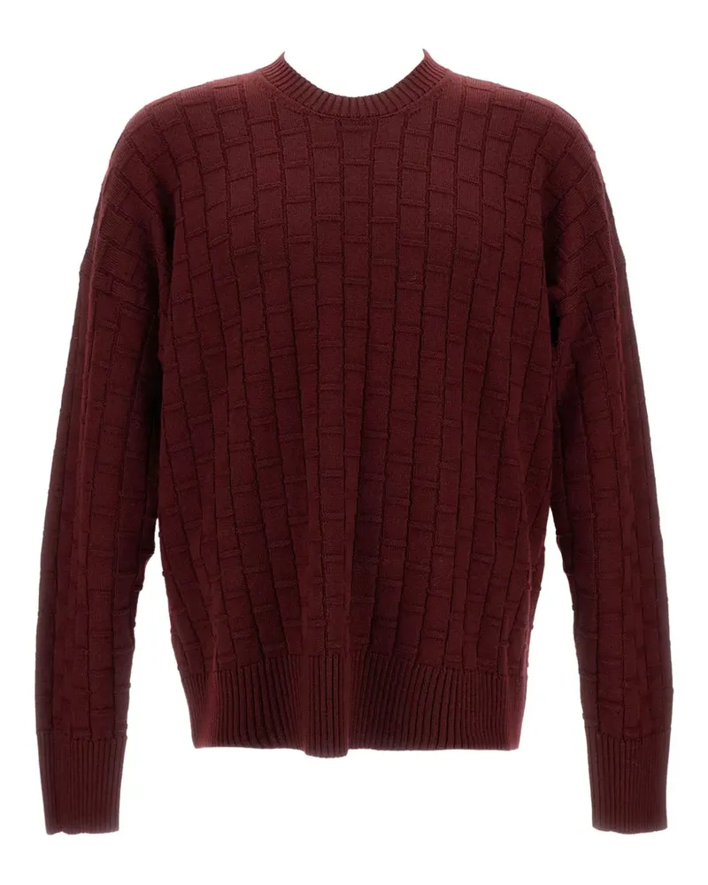 PLAN C Gerippter Pullover - Rot Rot