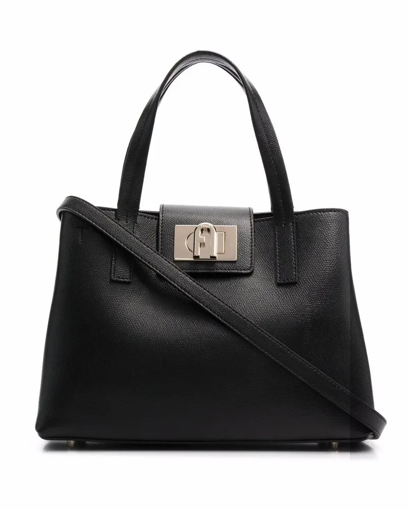 Furla Handtasche mit eckiger Schnalle - Schwarz Schwarz