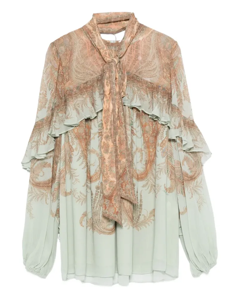 Zimmermann Gerüschte Bluse mit Paisley-Print - Blau Blau