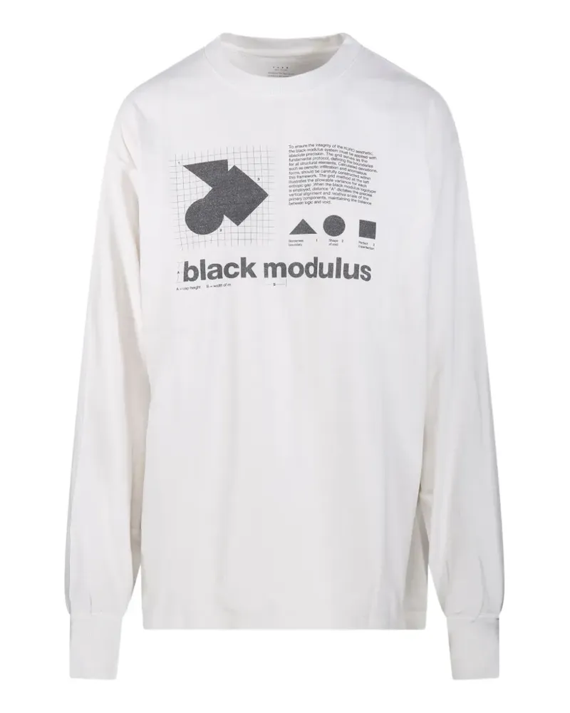 KURO 17/- Round Shape graphic-print long-sleeve T-shirt - Nude Nude
