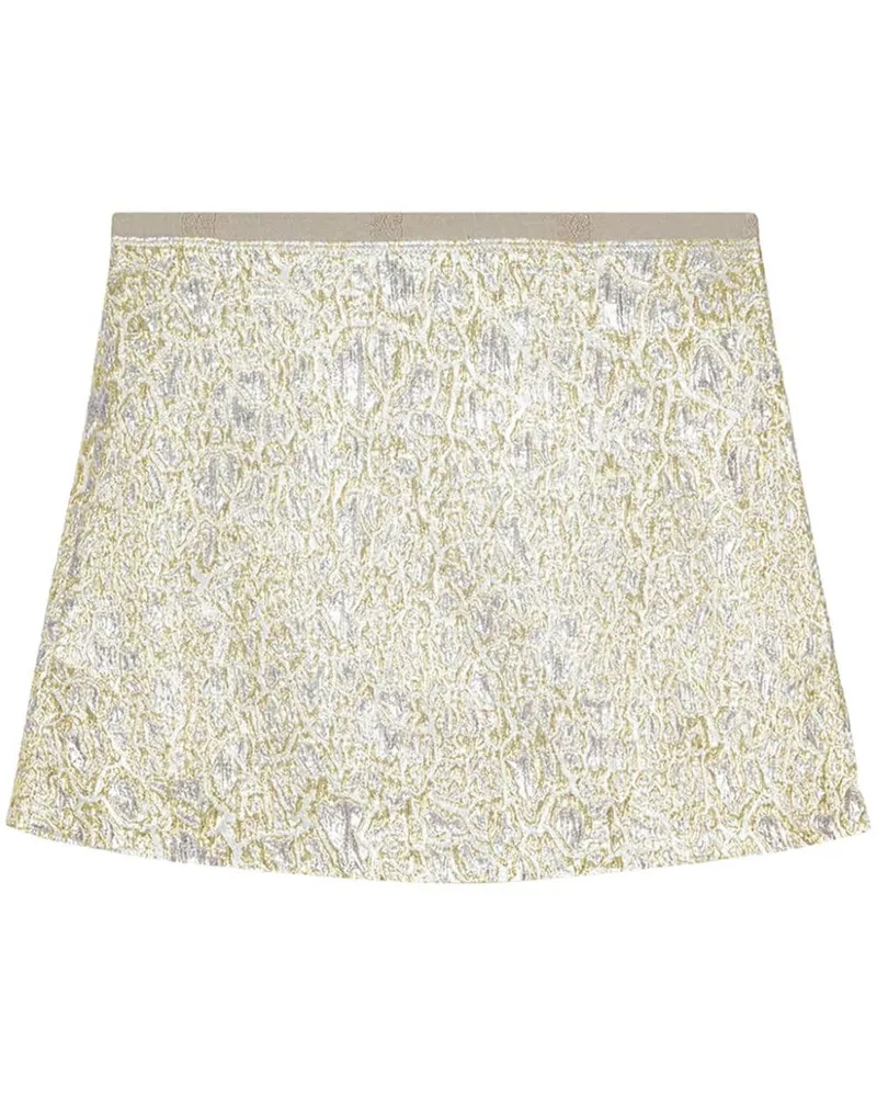 Ganni Cloqué-Minirock im Metallic-Look - Gold Gold