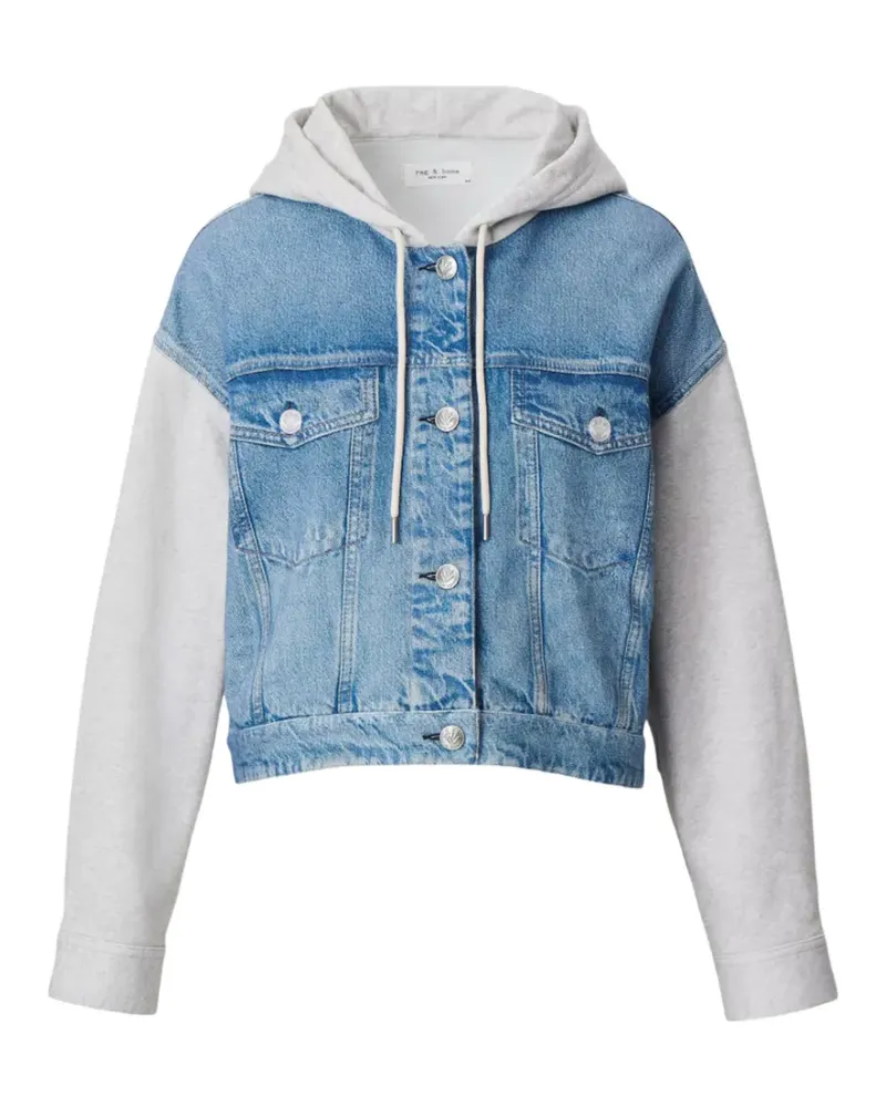 Rag & Bone Miramar Terry hooded denim jacket - Blau Blau