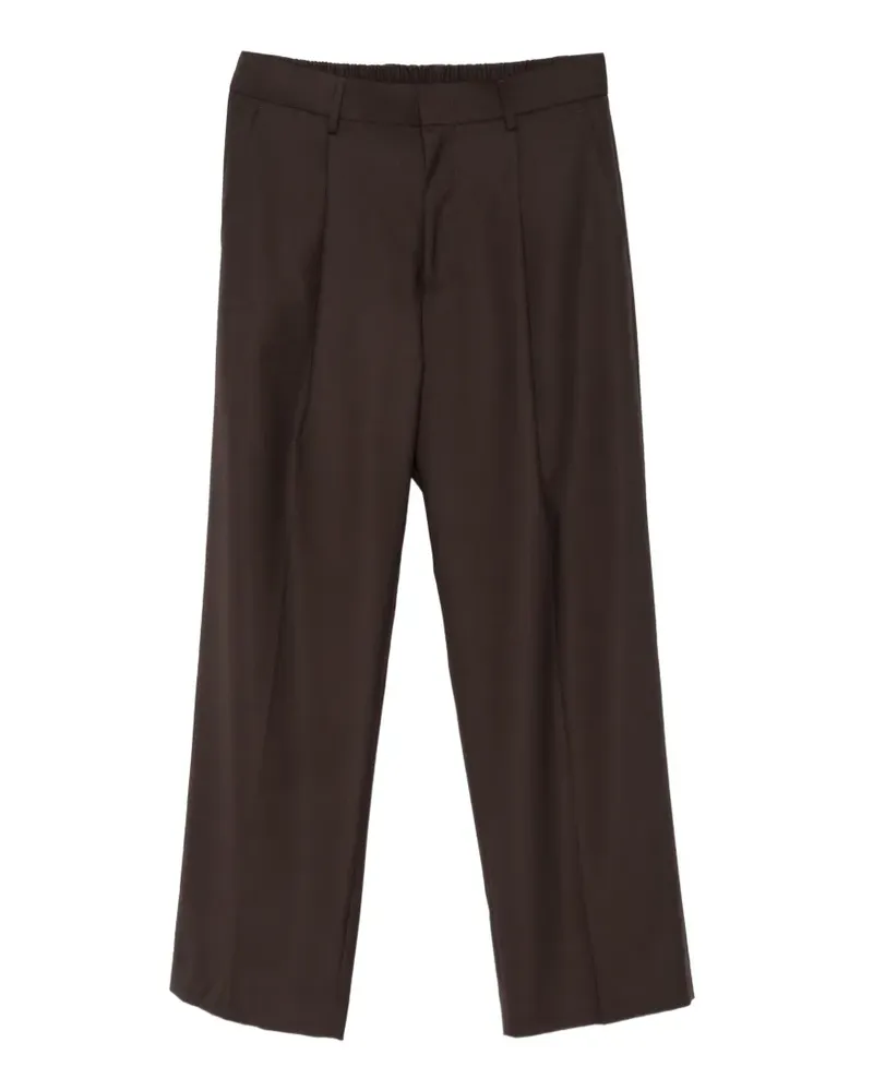 NN 07 Plissierte Hose mit Stretchbund - Braun Braun