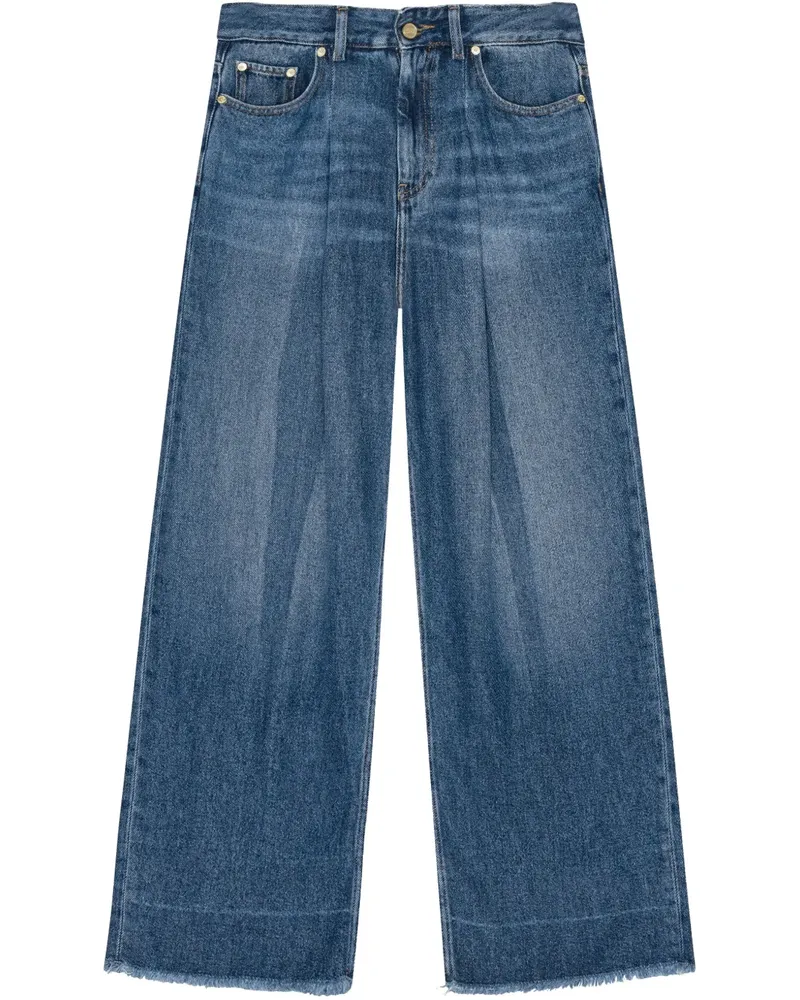 Ganni Weite Jeans mit Applikation - Blau Blau