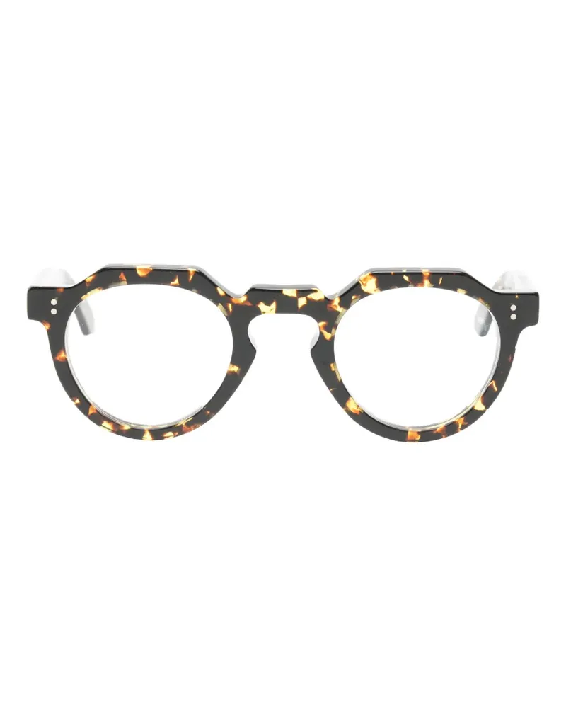 Lesca Crown XL Brille mit rundem Gestell - Braun Braun