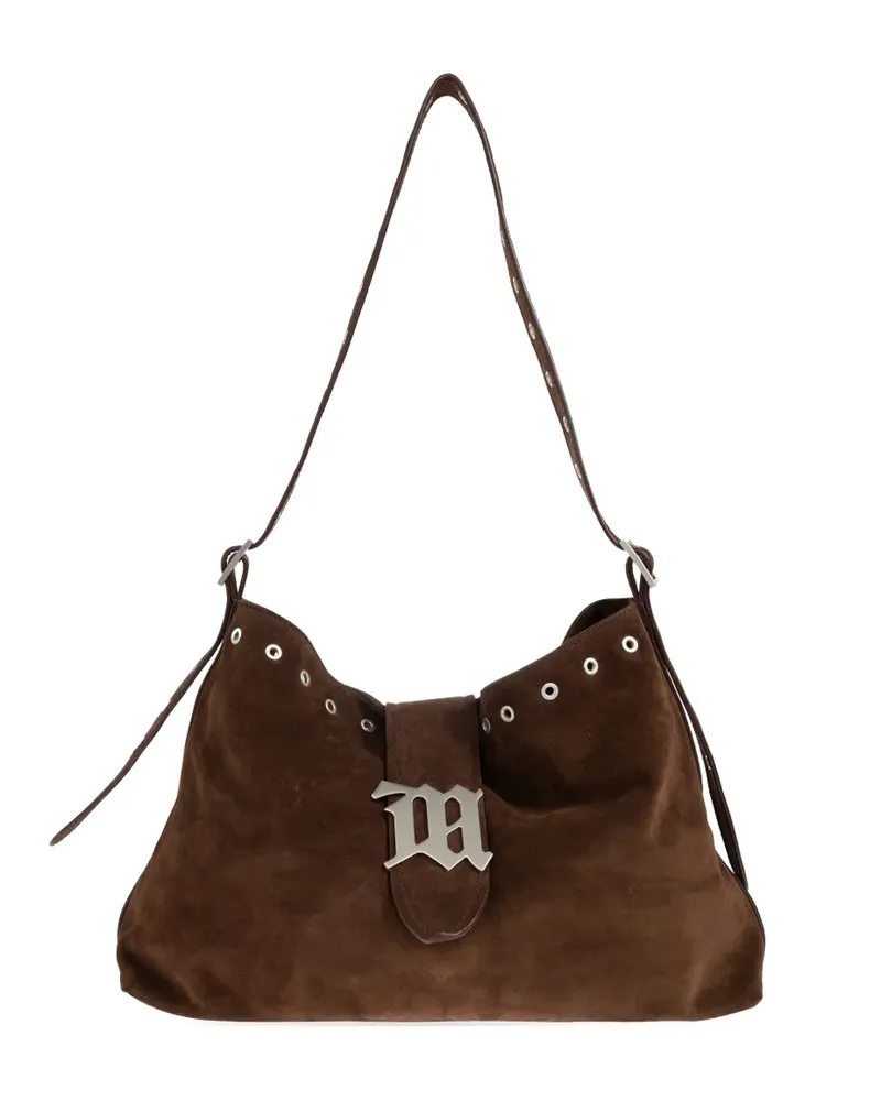 MISBHV Schultertasche mit Ösenbesatz - Braun Braun