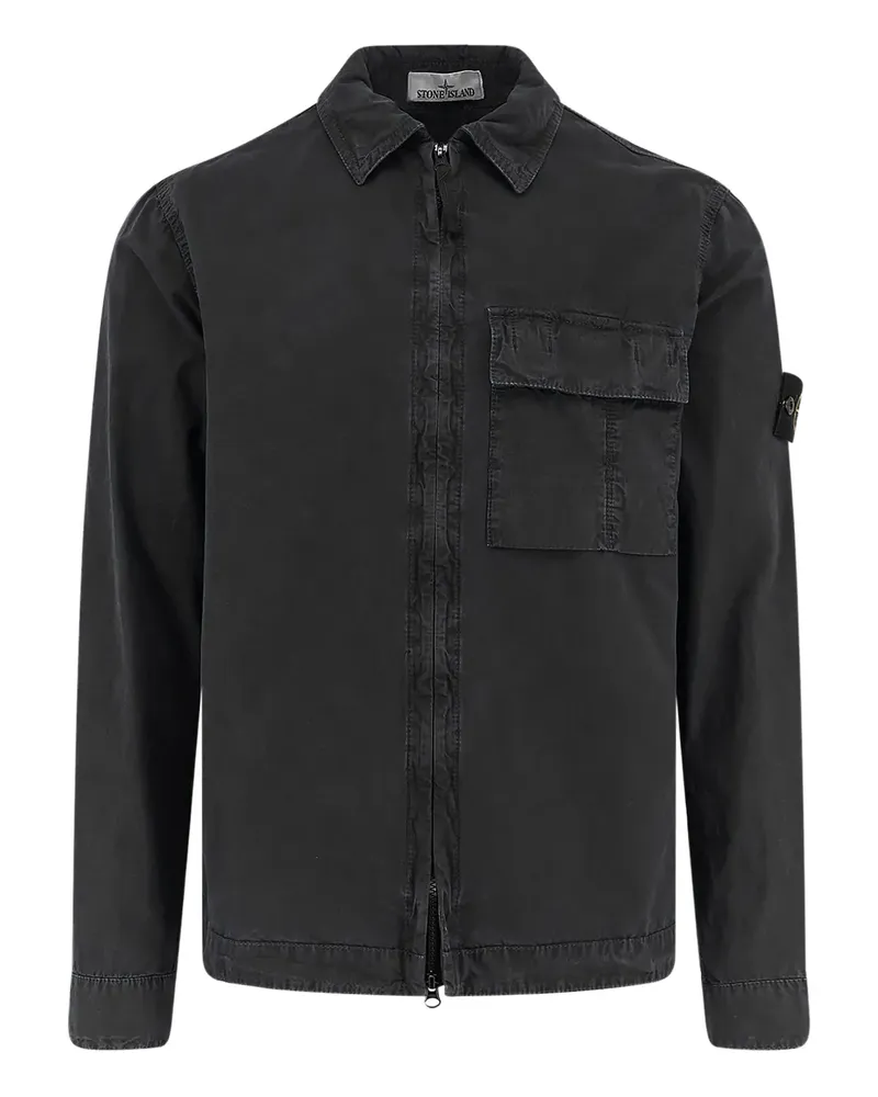 Stone Island Hemd mit Klappentasche - Grau Grau