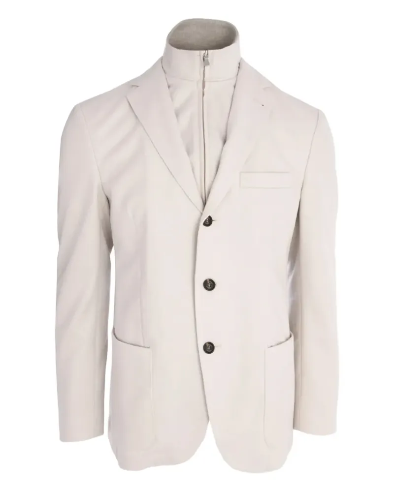 Eleventy layered single-breasted blazer - Nude Nude
