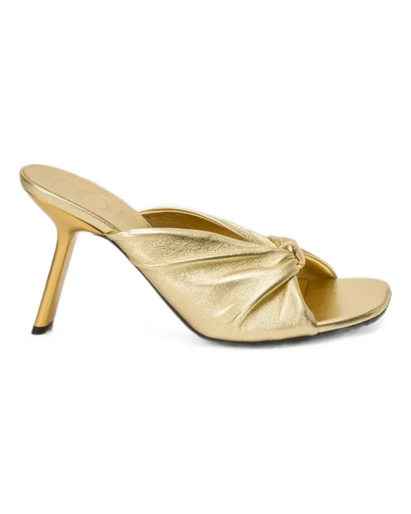 Loewe Pebble gathered leather sandals - Gold Gold