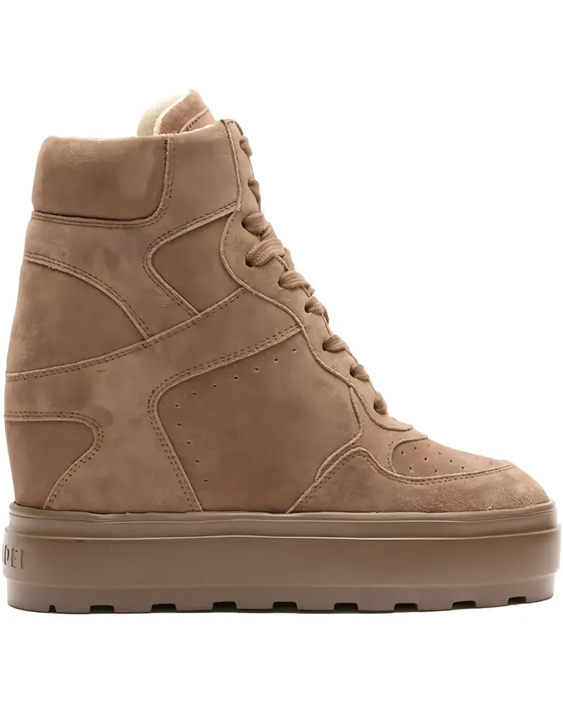 Casadei Wedge-Sneakers mit Schnürung 80mm - Braun Braun