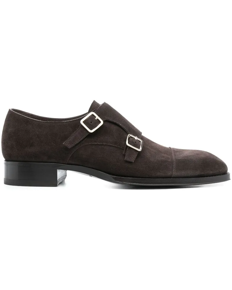 Tom Ford Monk-Schuhe aus Wildleder 30mm Braun