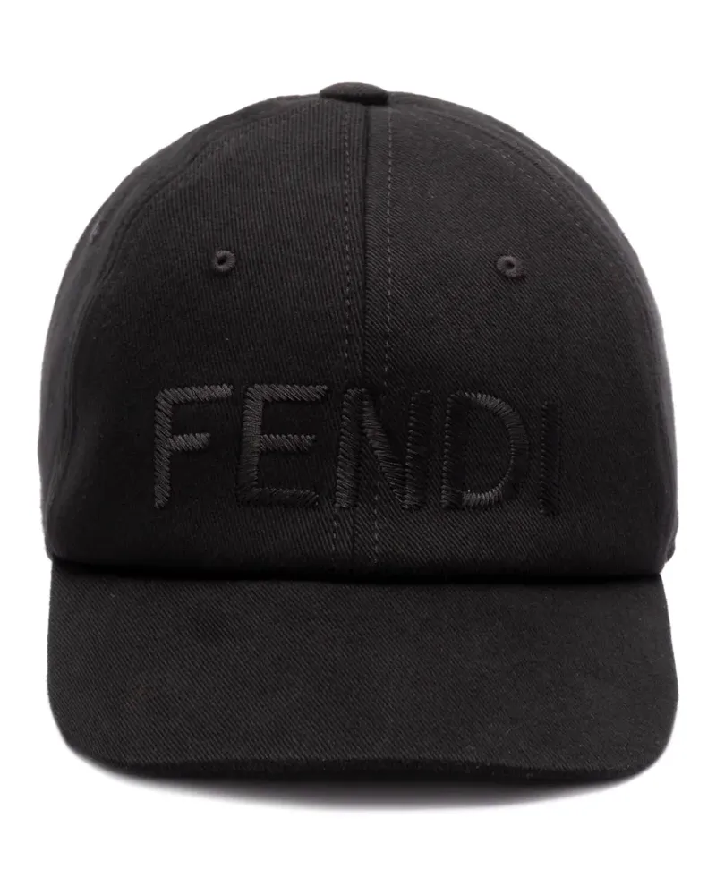 Fendi Baseballkappe mit Logo-Stickerei - Schwarz Schwarz