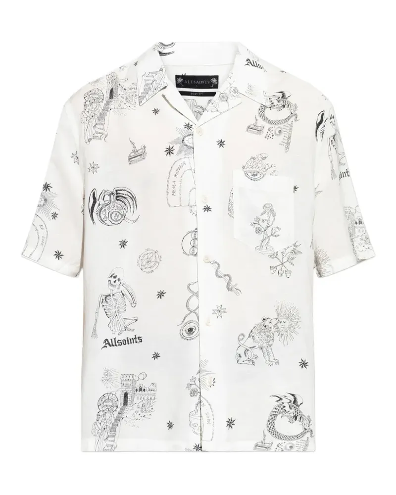 AllSaints Terra Hemd mit Brusttasche - Weiß Weiß