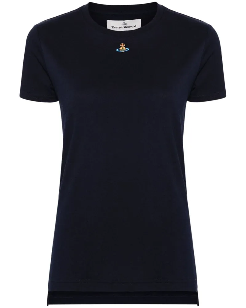 Vivienne Westwood T-Shirt mit Logo-Stickerei Blau