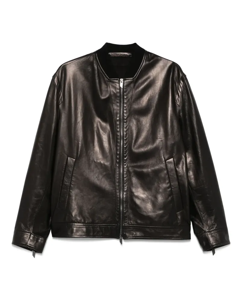 Salvatore Santoro Bomberjacke aus Leder - Schwarz Schwarz