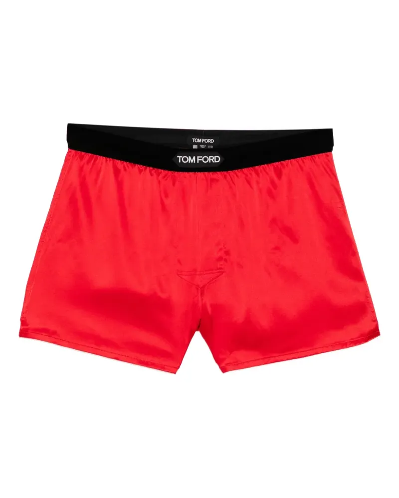 Tom Ford logo-patch boxer shorts - Rot Rot
