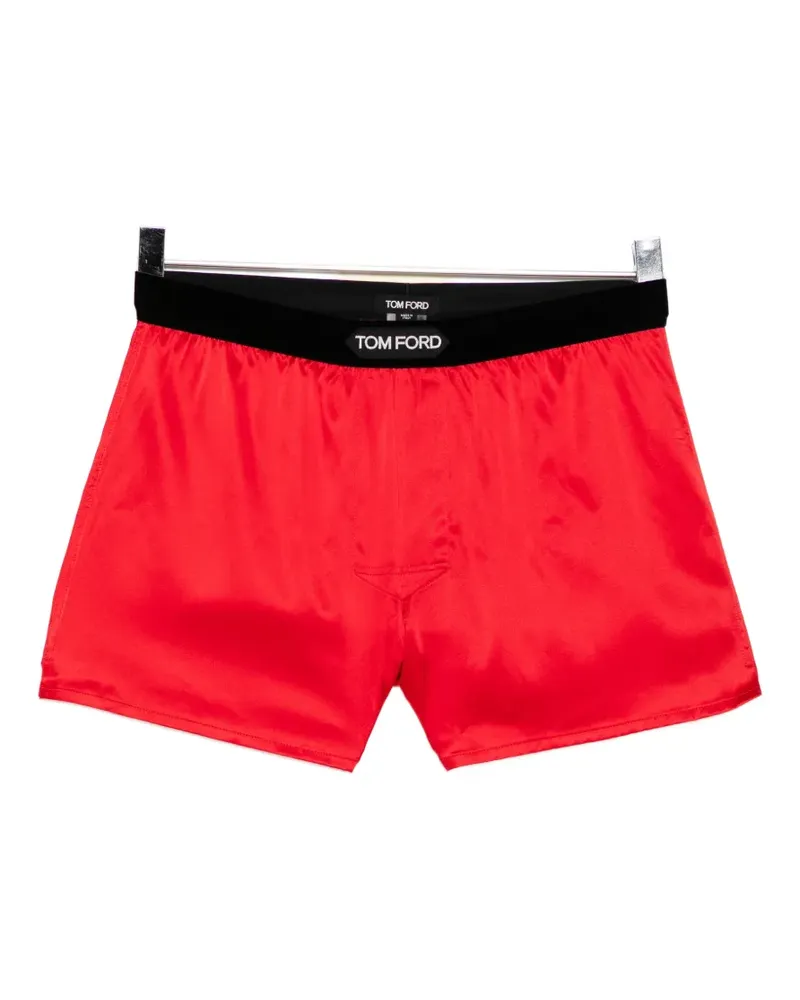 Tom Ford logo-patch boxer shorts - Rot Rot