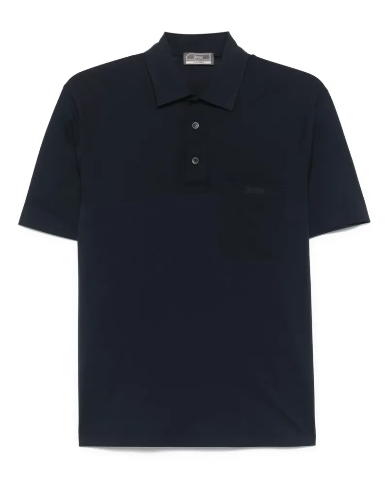 Herno Poloshirt mit Logo-Prägung - Blau Blau