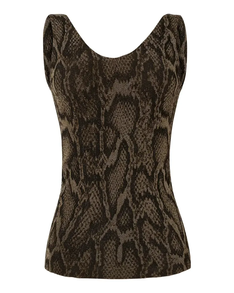 Wolford Tanktop mit Python-Print - Braun Braun
