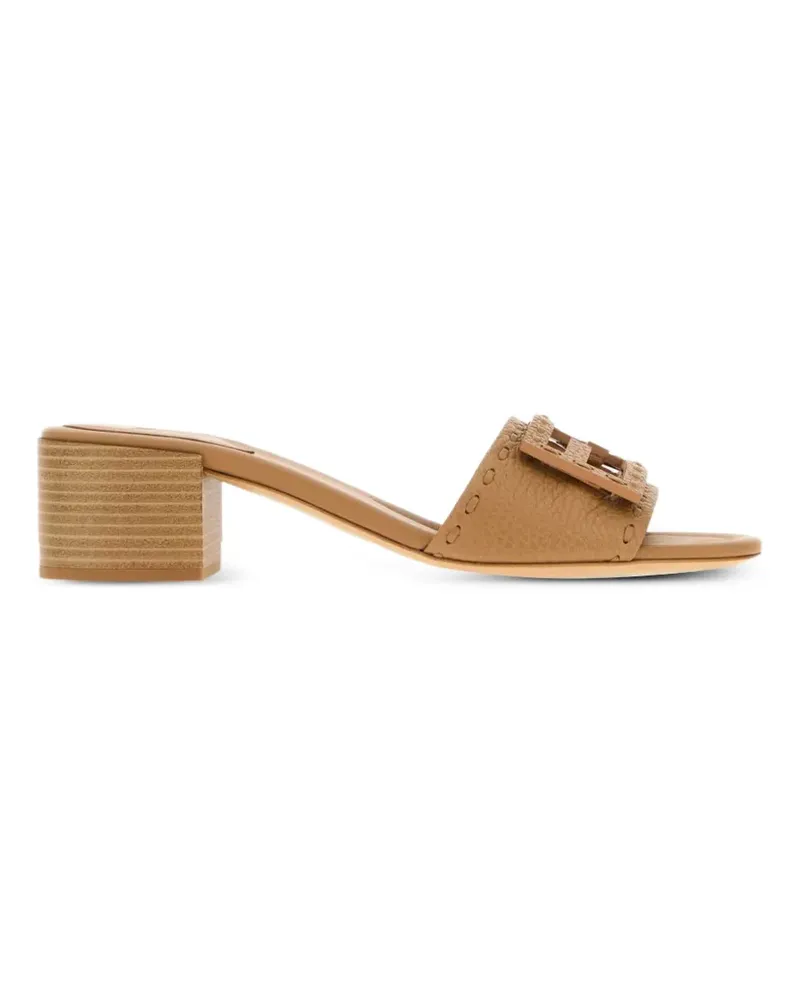 Fendi Baguette leather mules - Nude Nude